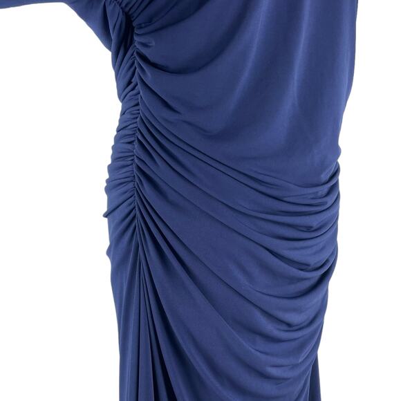 Kiyonna Square Neck Ruched Cocktail Dress Blue Plus Size Size 1/ 1X - Picture 7 of 8